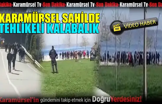 Karamürsel sahil bandında tehlikeli kalabalık