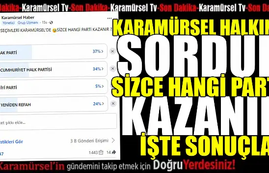 Karamürsel Tv 'den 2024 yerel seçim anketi