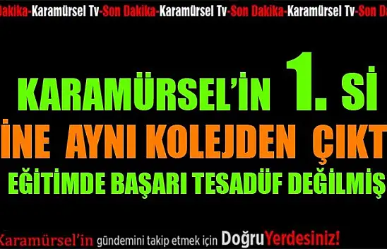 Karamürsel YKS birincisi yine aynı kolejden çıktı
