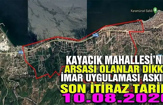 Kayacık mahallesinde arsası olanlar