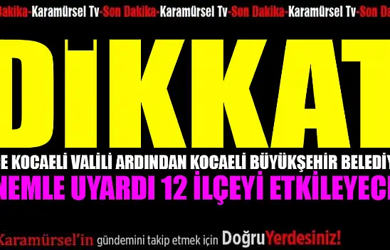 Kocaeli İçin Kuvvetli Yağış Uyarısı Yapıldı!