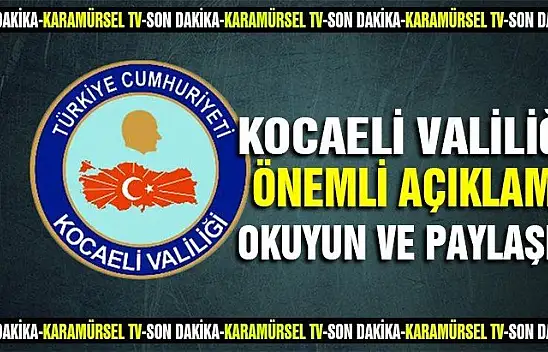 Kocaeli Valiliğinden sel uyarısı