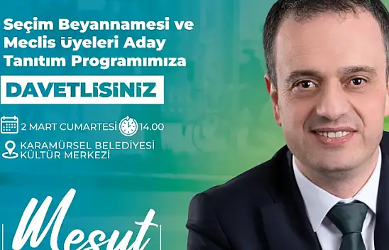 Mesut Çetinkaya, tüm Karamürsel halkını davet etti