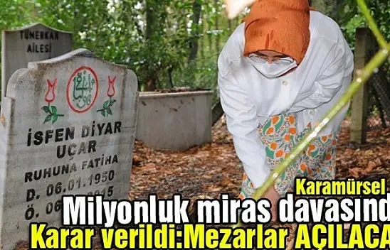 Milyonluk miras davası mezar  açtıracak!
