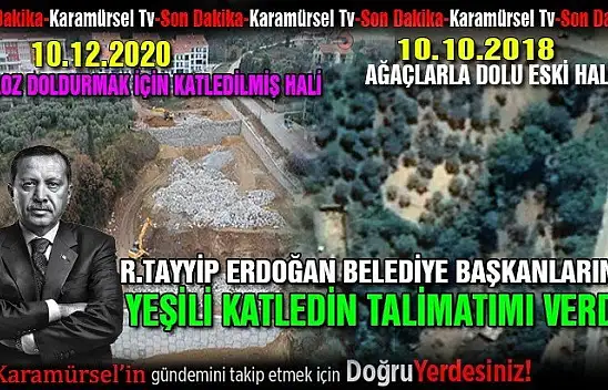 Recep Tayyip Erdoğan yeşili katledin talimatımı verdi?