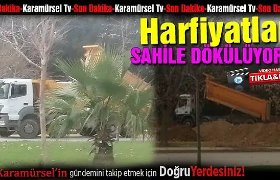 Sahile kamyonlarca hafriyat döktüler