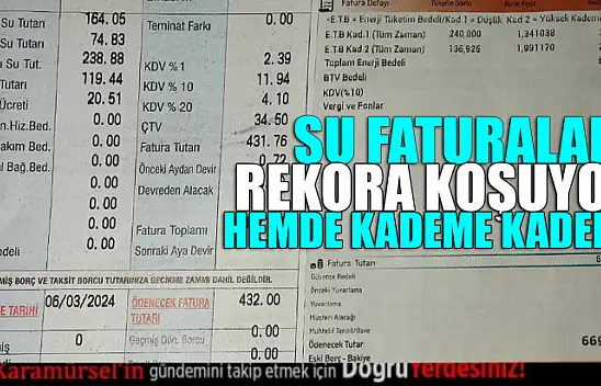 Su Faturaları Vatandaşı Canından Bezdi