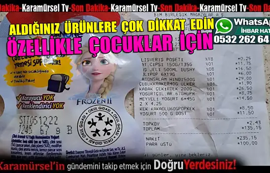 Tarihi geçmiş ürünlere dikkat !