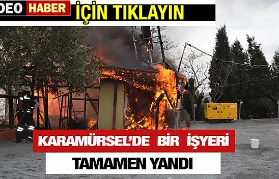 Karamürsel'de çıkan yangında bir iş yeri kül oldu