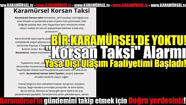 Karamürsel'de korsan taksi