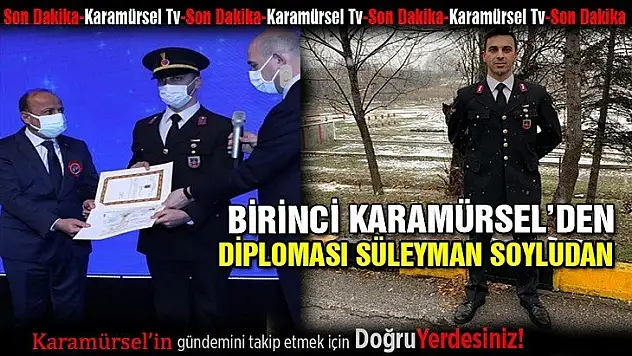 Karamürselli gencin diplomasını Süleyman Soylu verdi
