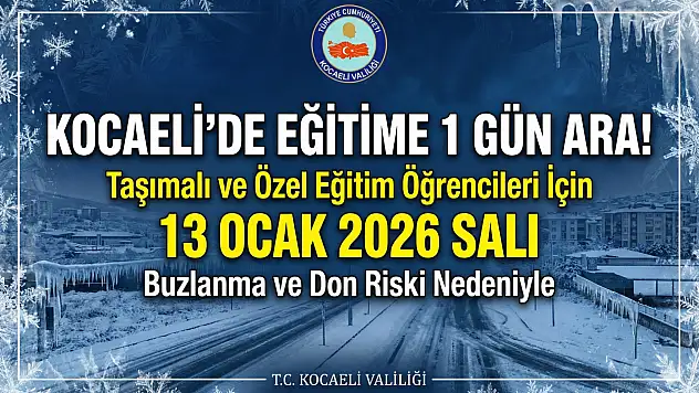 Kocaeli Valiliği Kar tatilini Duyurdu!