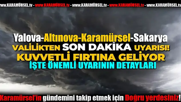 Kocaeli Valiliği'nden Kritik Uyarı: Yarın Öğleden Sonra Kuvvetli