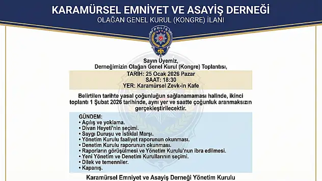 OLAĞAN GENEL KURUL (KONGRE) İLANI