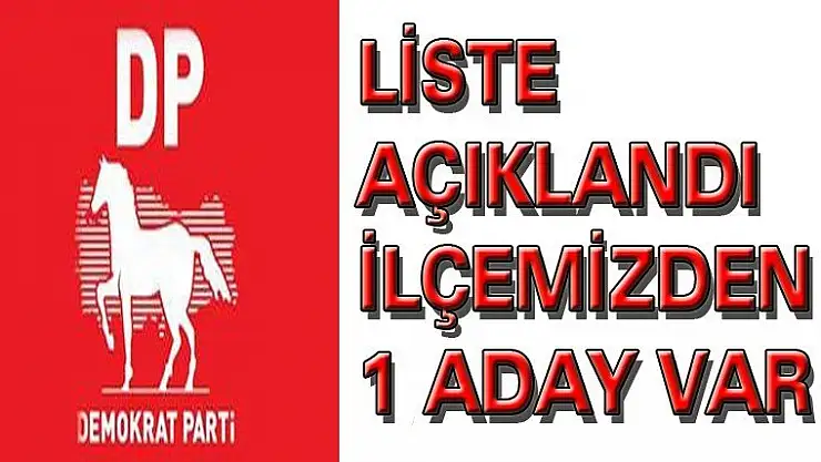 DP'DE  LİSTE  AÇIKLANDI  İLÇEMİZDEN  1  ADAY  VAR