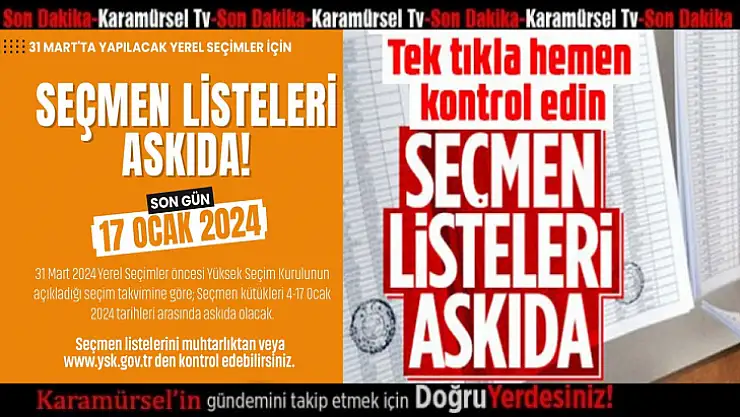 2024 Seçmen listeleri asıldı! Kontrol etmek için hemen tıklayın!