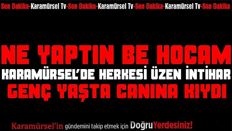 Genç öğretmen kendini asarak intihar etti!
