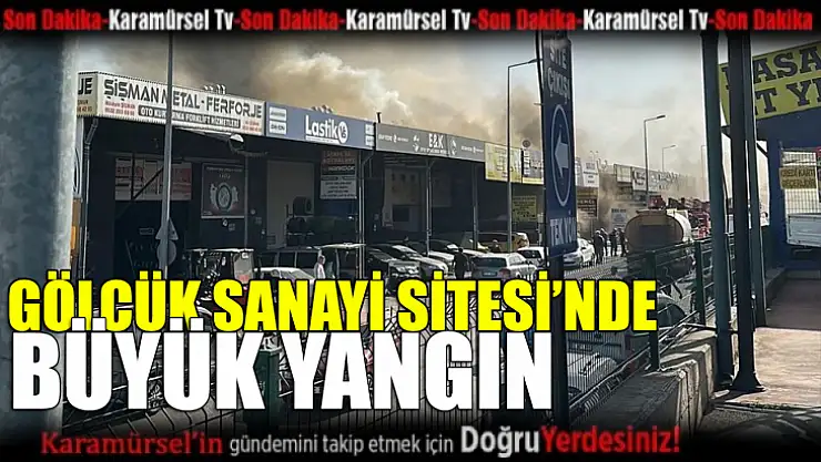 Gölcük'te Sanayi Bölgesinde Dükkanlar Alev Topladı