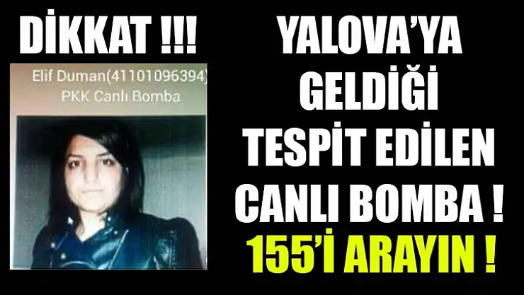 Yalova'da Canlı Bomba Alarmı