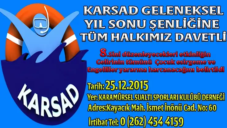 Karsad geleneksel yıl sonu şenliğine tüm halkımızı davet etti