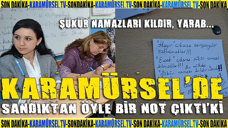 Sandıktan öyle bir not çıktı ki