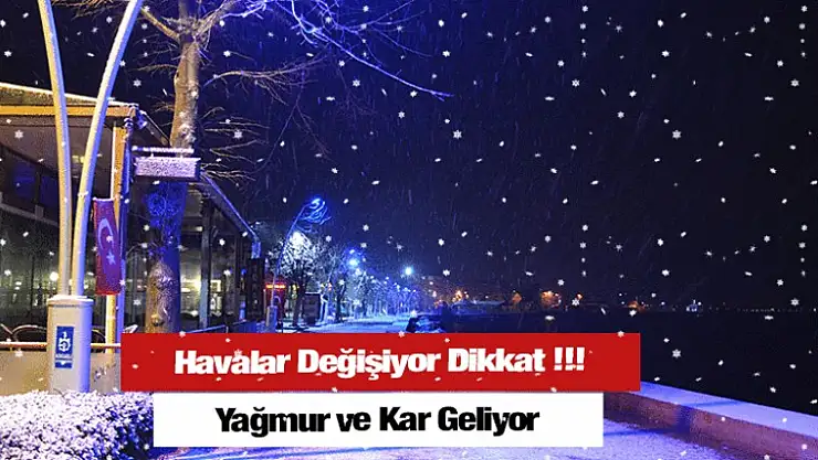 Havalar Değişiyor. Yağmur ve Kar Geliyor
