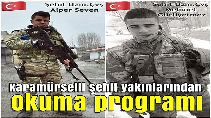 Karamürselli şehit yakınlarından okuma programı