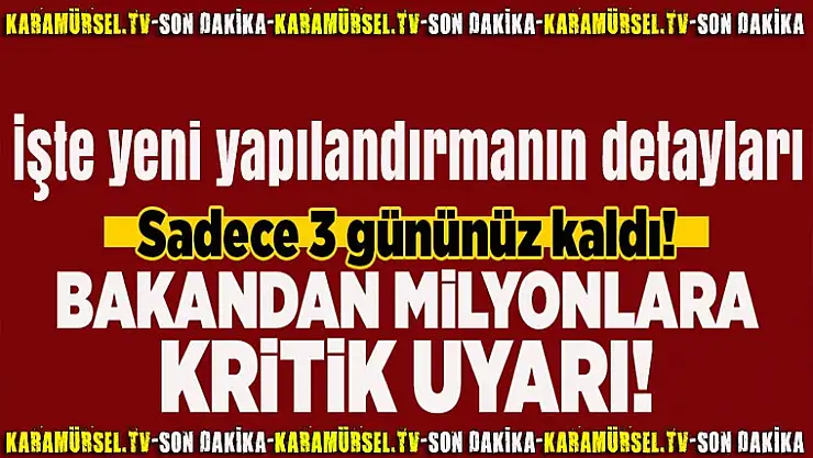 İşte yeni yapılandırmanın detayları