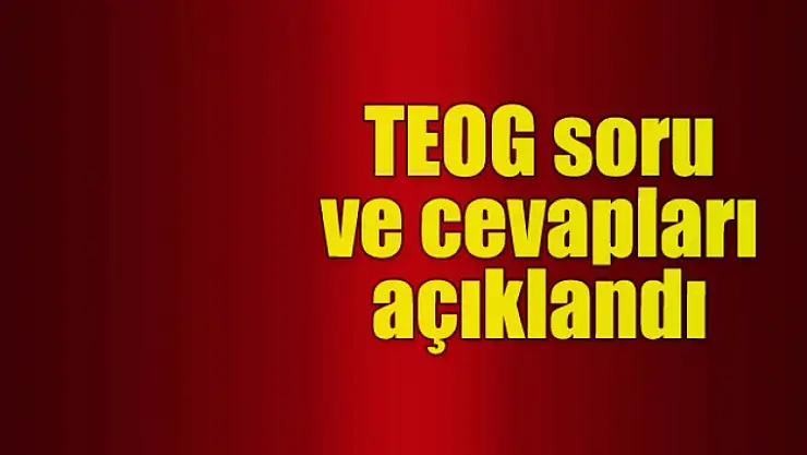 TEOG sorular ve cevapları açıklandı