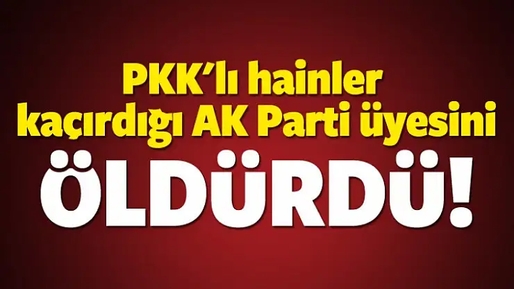 PKK kaçırdığı Menderes Özer'i öldürdü