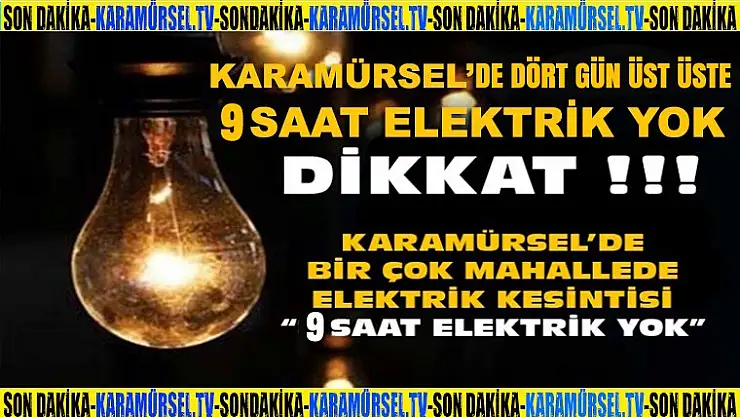 Karamürsel'de dört gün üst, üste elektrik yok