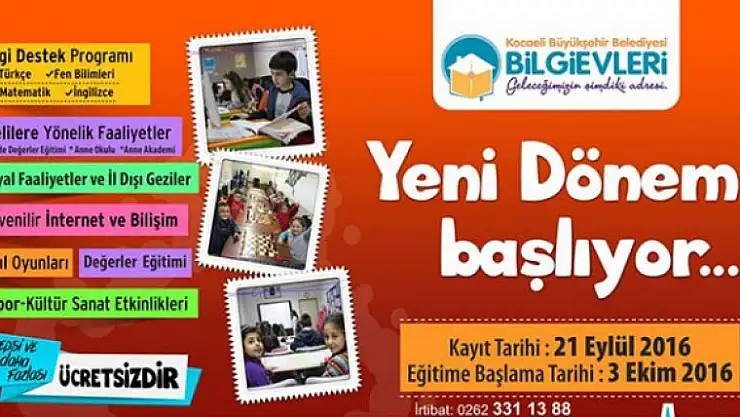 Karamürsel Bilgi evinde yeni dönem 3 Ekim'de başlıyor
