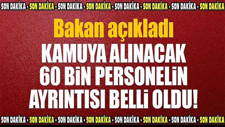 Kamuya alınacak 60 bin personelin dağılımı açıklandı