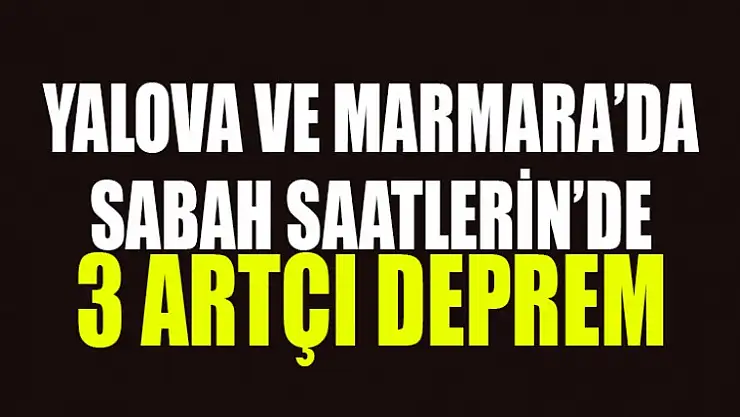 Yalova ve Marmara'da Art Arda Depremler