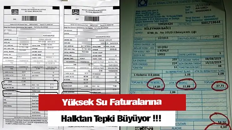 Yüksek Su Faturalarına Tepki!