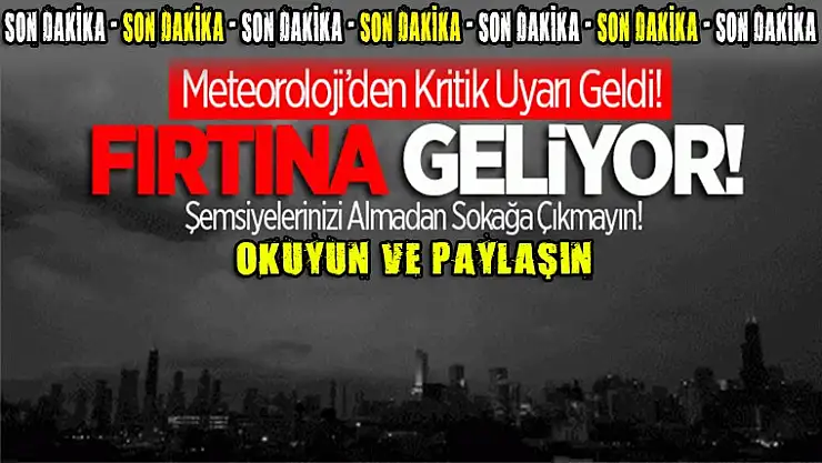 Meteorolojiden önemli uyarı