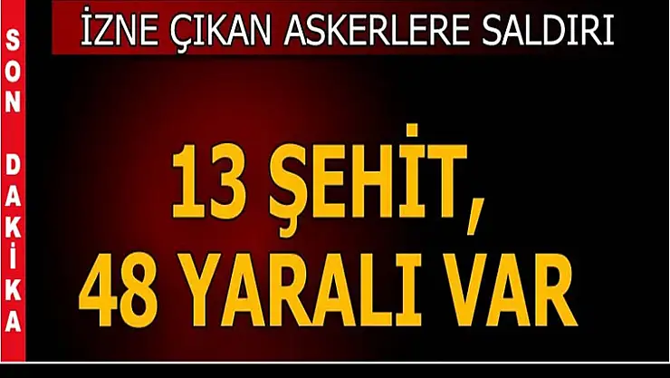 TSK: 13 kahraman personelimiz şehit oldu