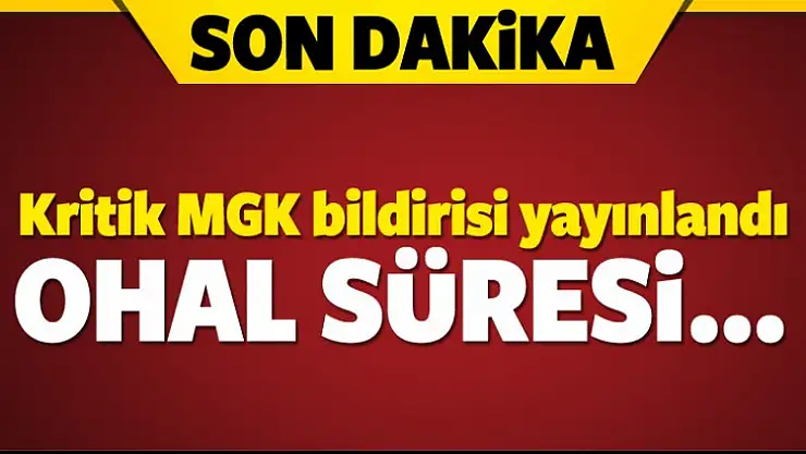 Kritik MGK sonrası yazılı açıklama yapıldı
