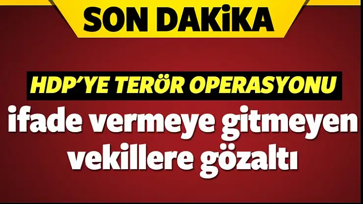 HDP'ye terör operasyonu