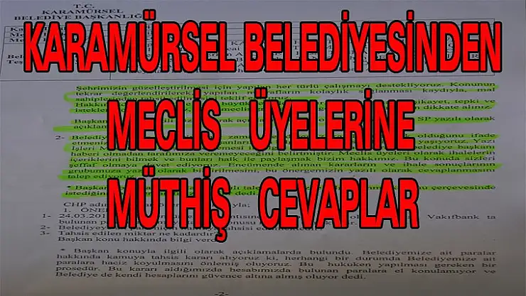 Karamürsel Belediyesinden Meclis Üyelerine 100 Gün Sonra Cevap