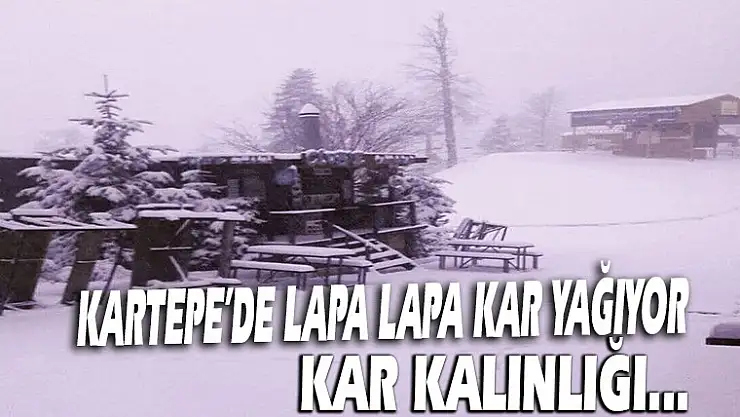 Kartepe'de lapa lapa kar yağıyor. Kar kalınlığı