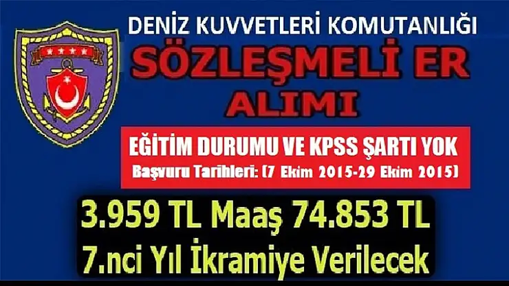 Deniz Kuvvetleri Komutanlığı Sözleşmeli Er Alımı