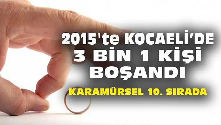 2015'te Kocaeli'de 3 bin 1 Kişi Boşandı