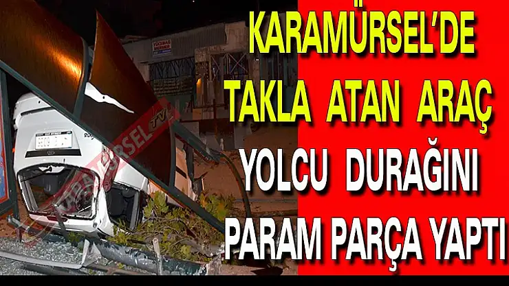 Karamürsel'de taklalar atan otomobil durağa girdi