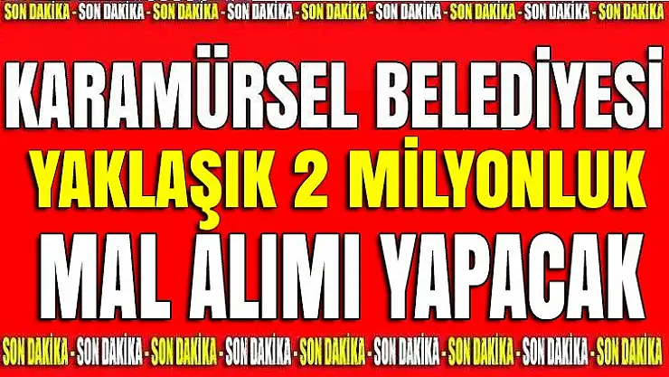 Karamürsel Belediyesi, 2 milyonluk ürün alacak
