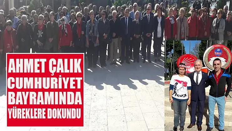 Karamürsel Cumhuriyet Halk partisi Atatürk anıtına çelenk bıraktı