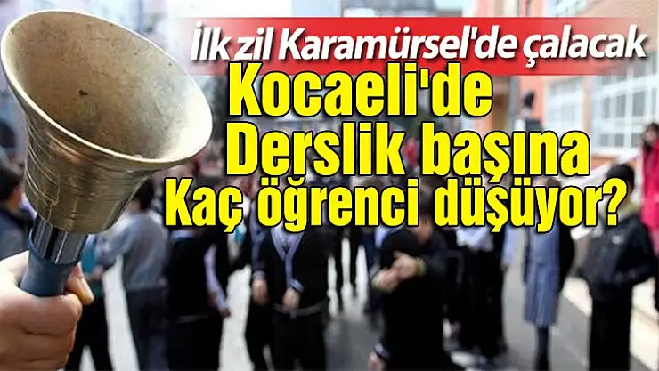 Kocaeli'de derslik başına kaç öğrenci düşüyor?