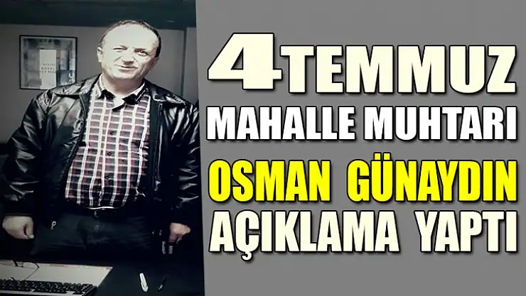 Osman Günaydın bir açıklama yayınladı