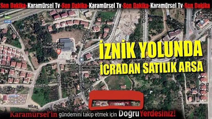 İznik yolunda icradan satılık arsa