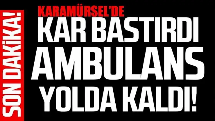 Kar bastırdı Ambulans yolda kaldı!